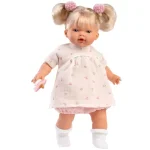 Llorens Roberta 33 cm-es síró baba cumival virágos ruhában Alacsony ár