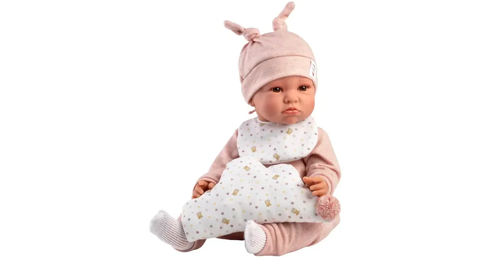 Outlet Llorens Luna 45 cm-es síró baba pöttyös párnával
