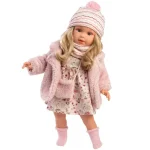Azonnal elérhető Llorens Lucia 40 cm-es baba virágos ruhában ridiküllel