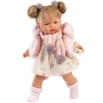 Llorens Joelle 38 cm-es síró baba cumival hőlégballon mintás ruhában Expressz kézbesítés