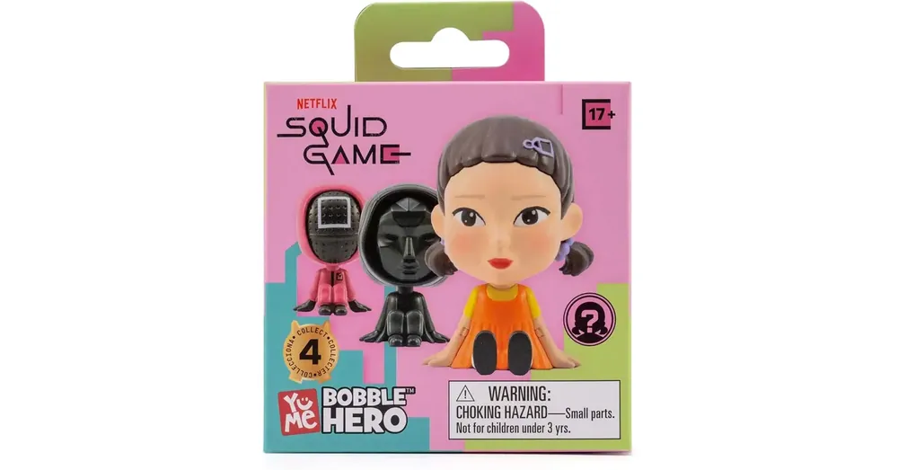 Exkluzív ajánlat Squid Game Bobble Hero meglepetés mini figura 8 cm