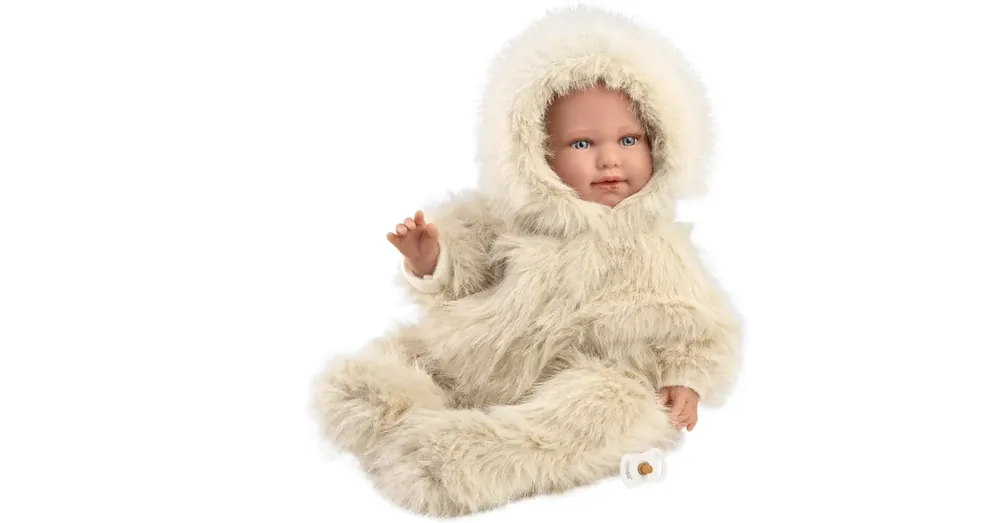 Llorens Alicia 45 cm-es síró baba cumival bársony bundában Ne maradj le