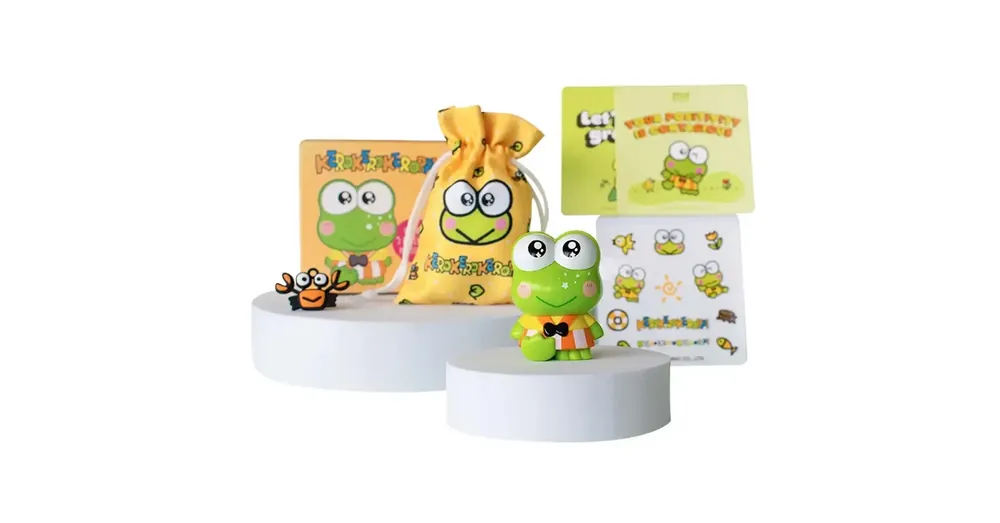 Hello Kitty Keroppi Figura Dobozban kiegészítőkkel 6 cm Végkiárusítás