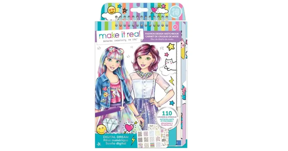Rendeld meg most Make it Real Divattervezői vázlatfüzet kiegészítőkkel – Modern ruhák
