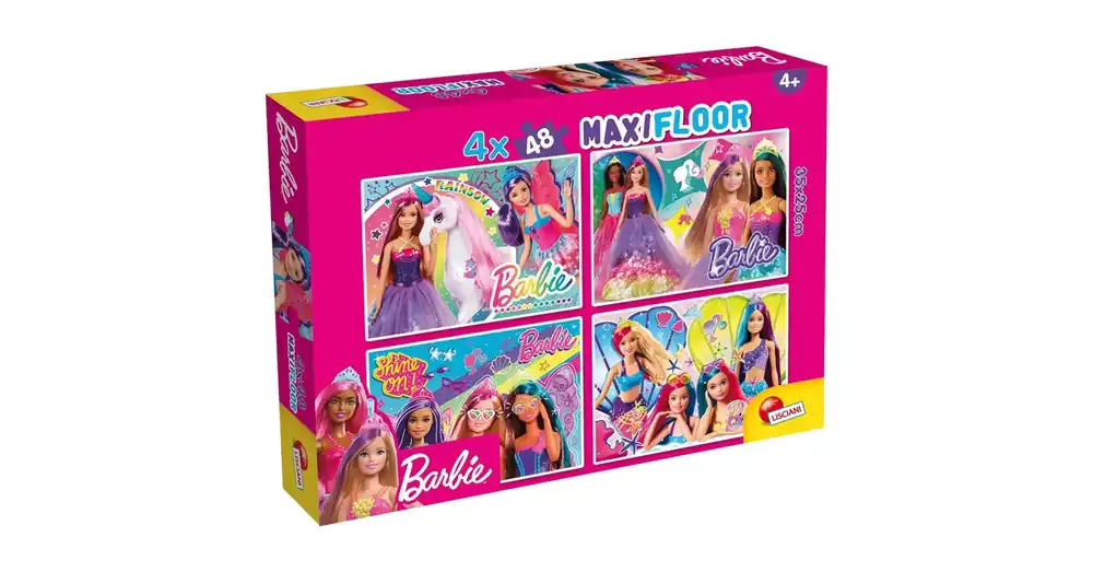 Barbie mágikus világa 4×48 db-os maxi padló puzzle 35×25 cm – Lisciani Azonnal elérhető