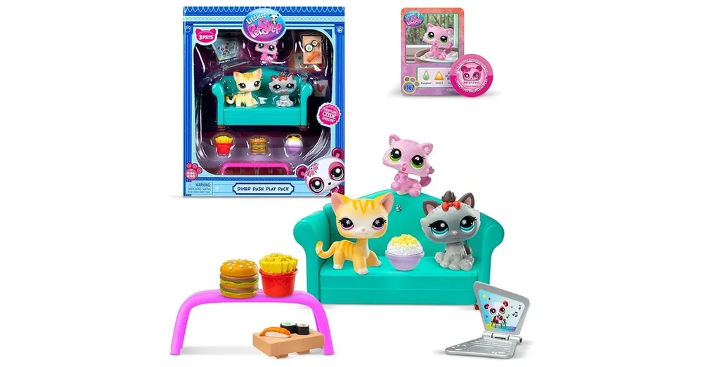 Littlest Pet Shop Diner Dash 3 db-os játékszett cica figurákkal Árcsökkenés