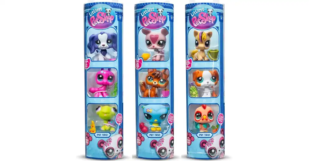 Azonnal elérhető Littlest Pet Shop 3 db-os figura szett hengerben S3 többféle változatban 1 db