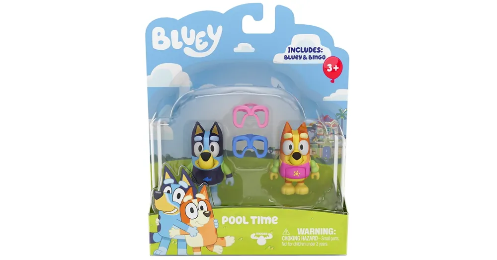 Prémium Bluey Bluey és Chilli medence party játékfigura szett