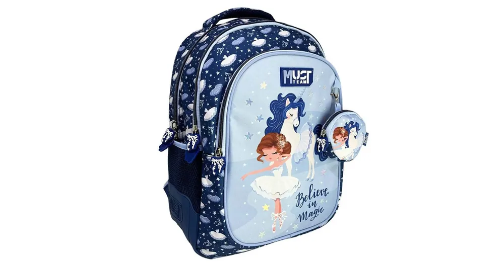 Outlet Luna Must Team Believe in magic unikornisos lekerekített 3 rekeszes hátizsák 32×18×43 cm
