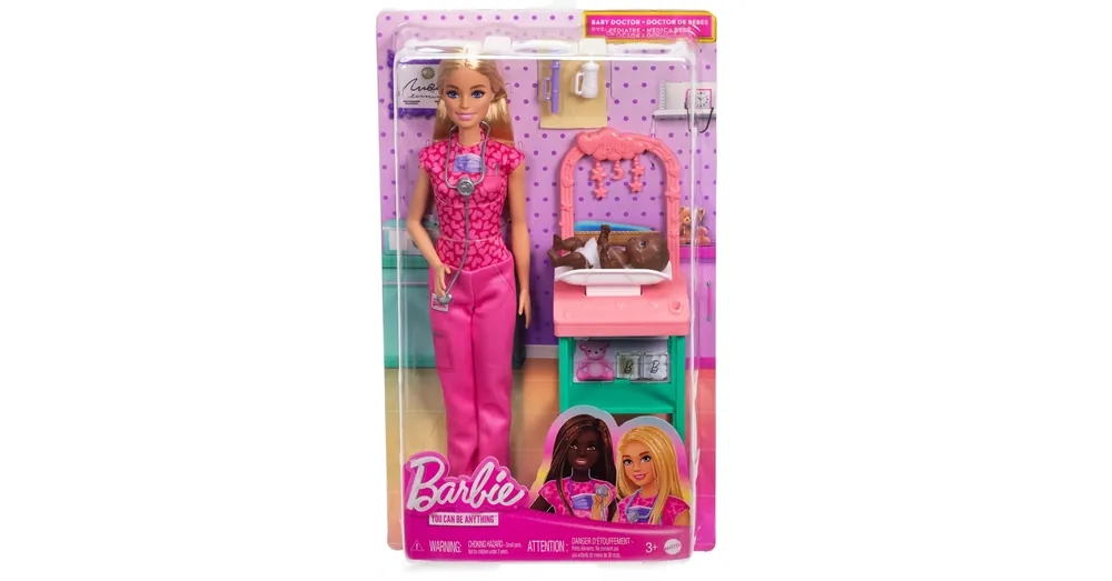 Népszerű Barbie szőke hajú gyerekorvos karrierbaba játékszett – Mattel