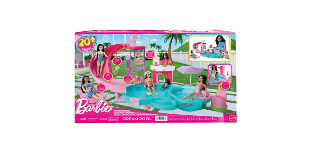 Vedd meg online Barbie Dream Pool medencés buli játékszett – Mattel