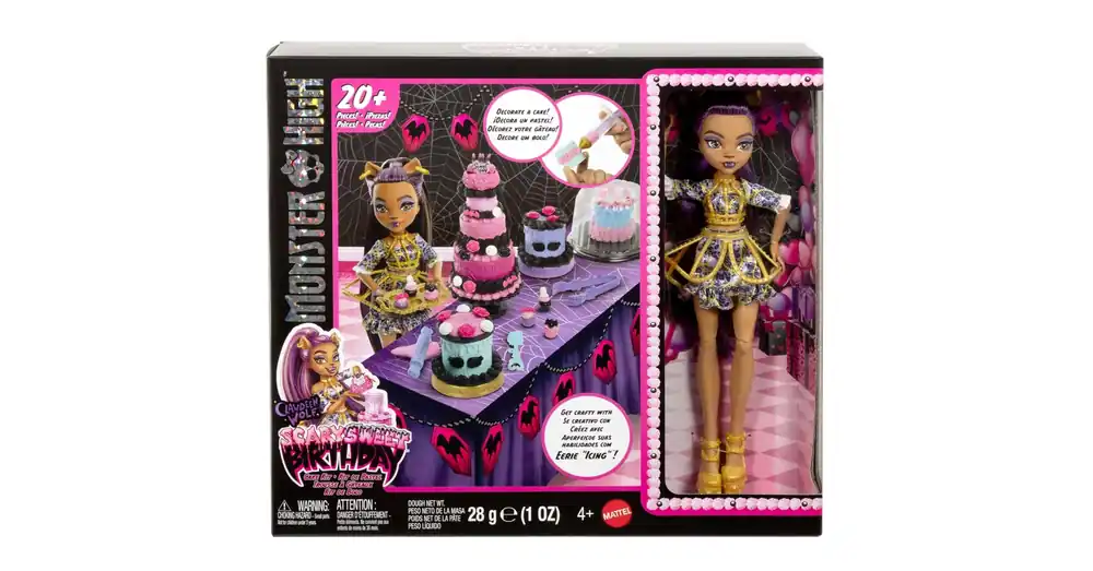 Alacsony ár Monster High Scary Sweet Birthday – Clawdeen Wolf baba tortadíszítő játékszett – Mattel