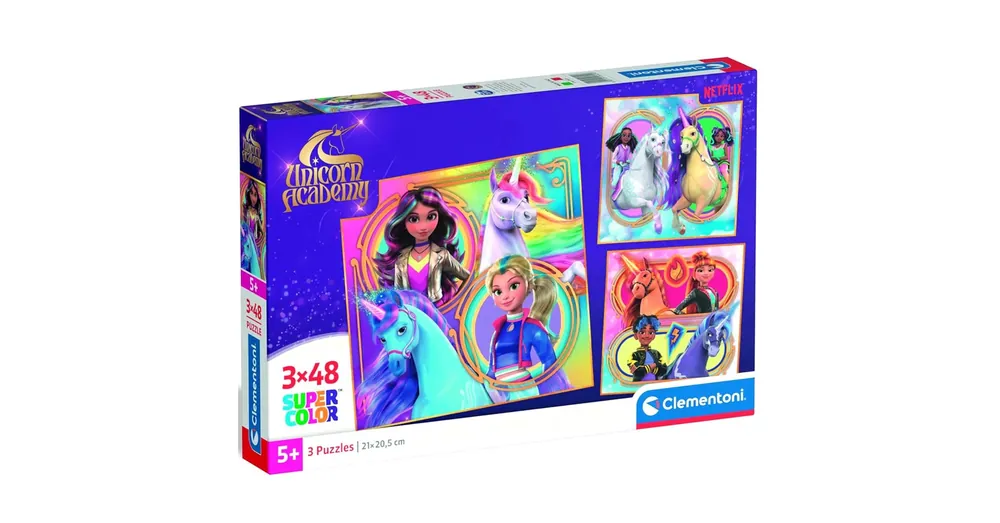 Kiárusítás Unikornis Akadémia 3×48 db-os Supercolor puzzle – Clementoni