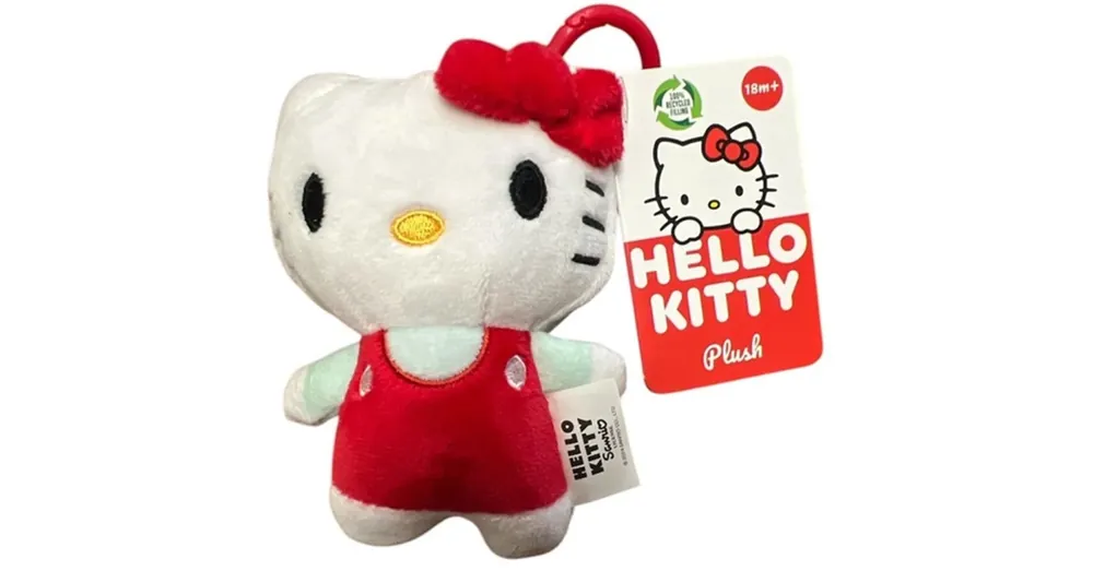 Hello Kitty plüss táskaklipp, 12 cm – piros Szezonális akció