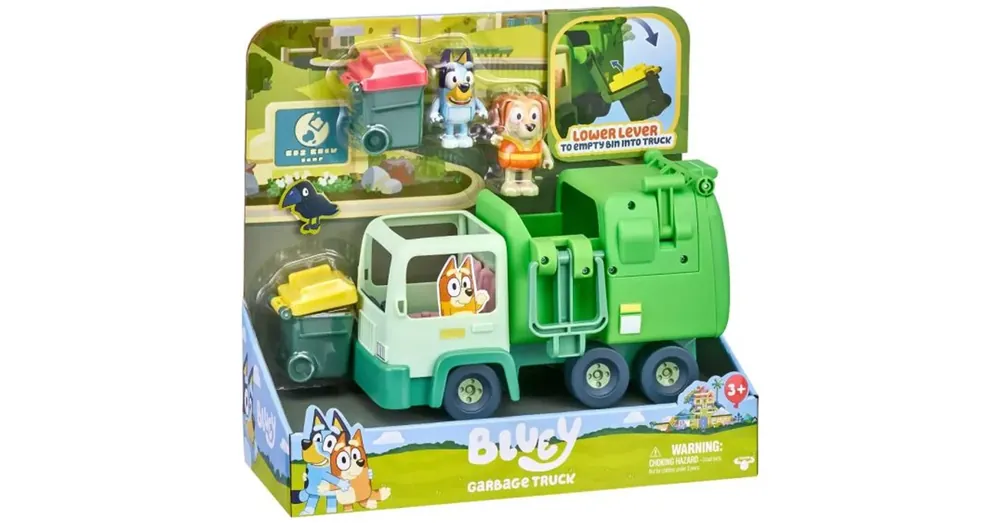 Vedd meg online Bluey Szemetes autó játékszett Bluey és Honey figurával