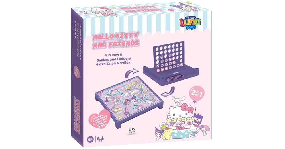 Biztonságos fizetés Luna Hello Kitty 2 az 1-ben társasjáték – Négyet egy sorba és Kígyók és Létrák
