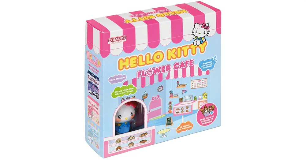 Árengedmény Hello Kitty Flower Café figura matricázható házzal – Comansi