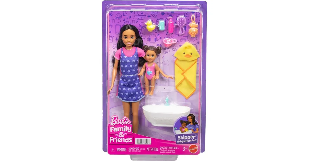 Korlátozott ajánlat Barbie baba szívecskés ruhában bébiszitter játékszett – Mattel