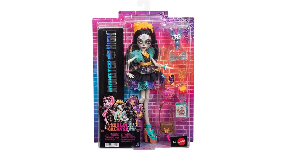 Monster High Skelita Calaveras baba kiegészítőkkel – Mattel Csak ma