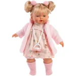 Llorens Roberta 33 cm-es baba cumival rózsaszín kardigánban Azonnal elérhető