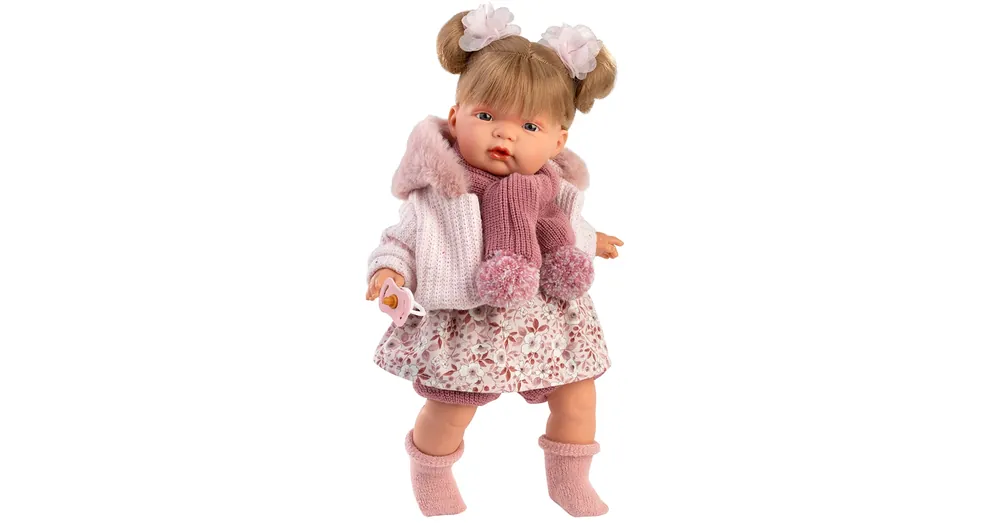 Legkelendőbb Llorens Joelle 38 cm-es síró baba bojtos sállal