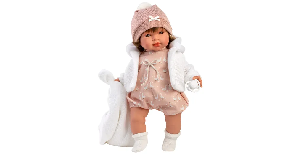 Llorens Carla 42 cm-es síró baba cumival és fehér takaróval Kiárusítás