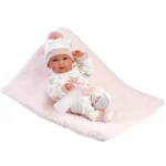 Azonnal elérhető Llorens Bimba 35 cm-es újszülött baba cumisüveggel és takaróval