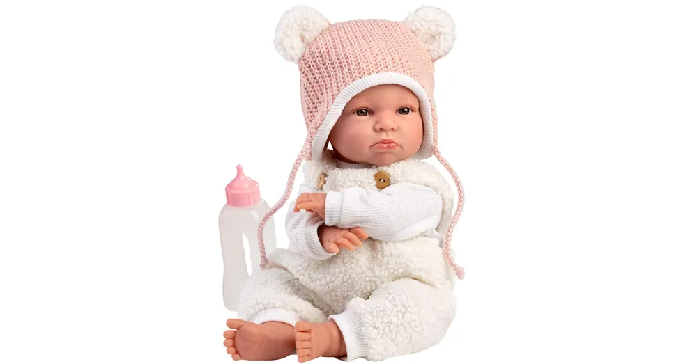Végkiárusítás Llorens Lara 38 cm-es síró baba macifüles sapkában