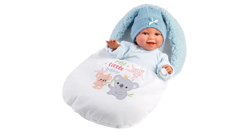 Llorens Liam 38 cm-es síró baba hálózsákkal Expressz szállítás
