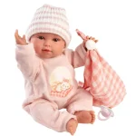 Llorens Olivia 38 cm-es síró baba kockás takaróval Szuper ajánlat
