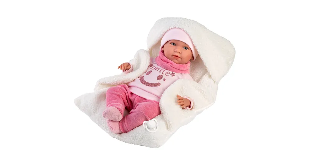 Expressz kézbesítés Llorens Mimi 42 cm-es síró baba fehér hordozóval