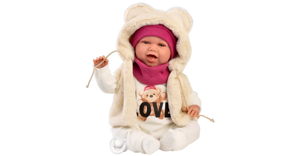 Bestseller Llorens Mimi 42 cm-es síró baba Love Bear macis szettben