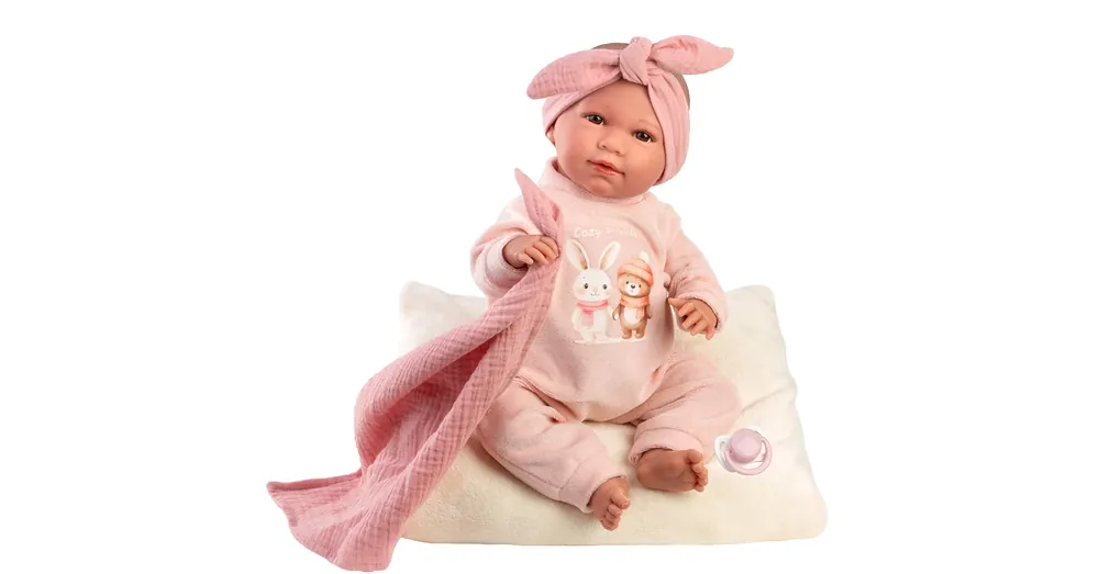Llorens Mimi 42 cm-es síró baba párnával és takaróval Népszerű