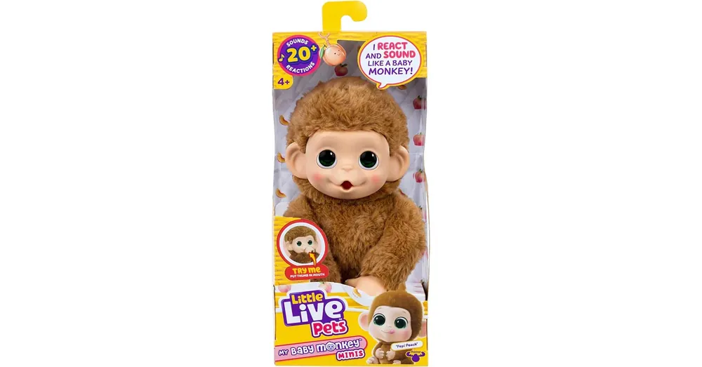 Újdonság Little Live Pets Mini Maki Pepi Peach interaktív krém majom