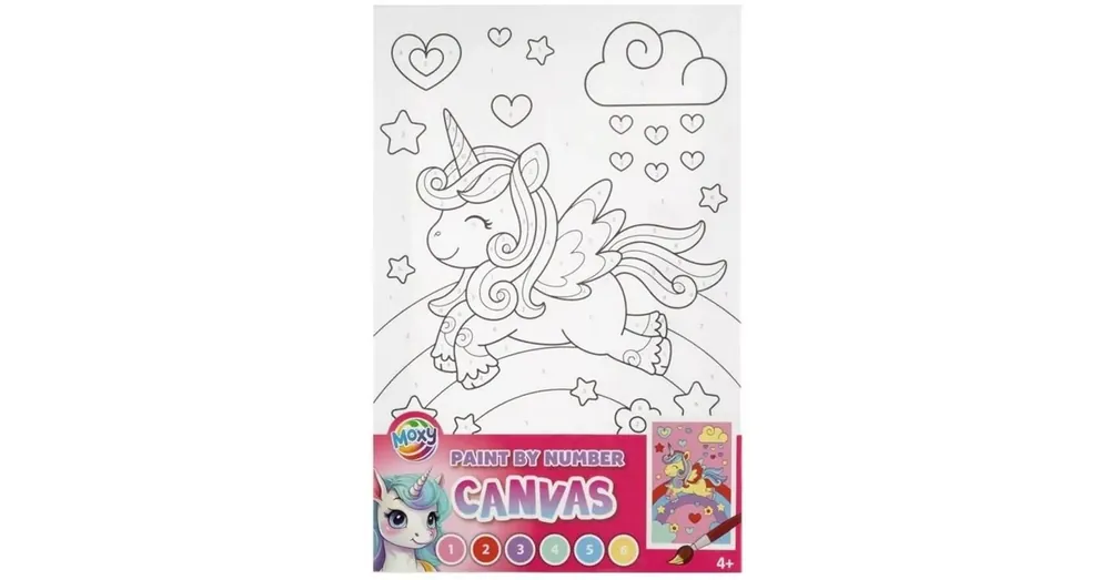 Festés számok szerint Unikornis a szivárványon vászonkép 30x19 cm Legkelendőbb