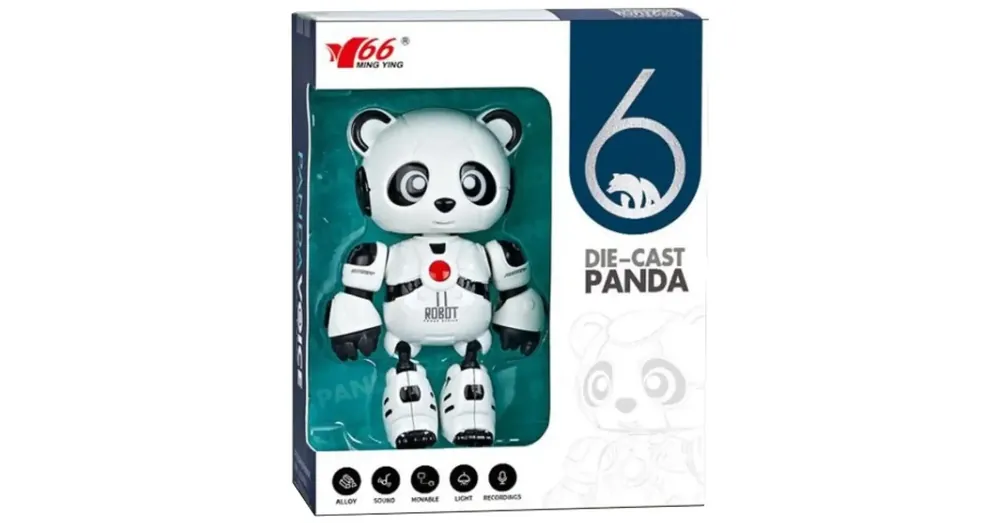 11-es, a robot panda pajtás fénnyel és hanggal, fém vázzal Prémium