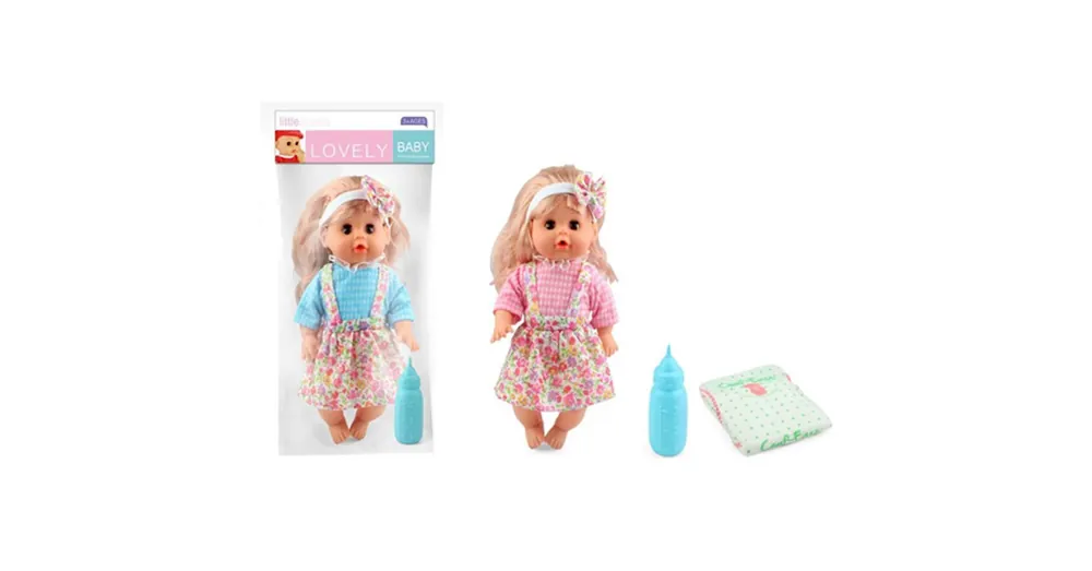 Utolsó esély Pisilő baba virágos szoknyában kiegészítőkkel 30 cm