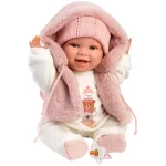 Utolsó esély Llorens Chloe 38 cm-es síró baba rózsaszín mellényben