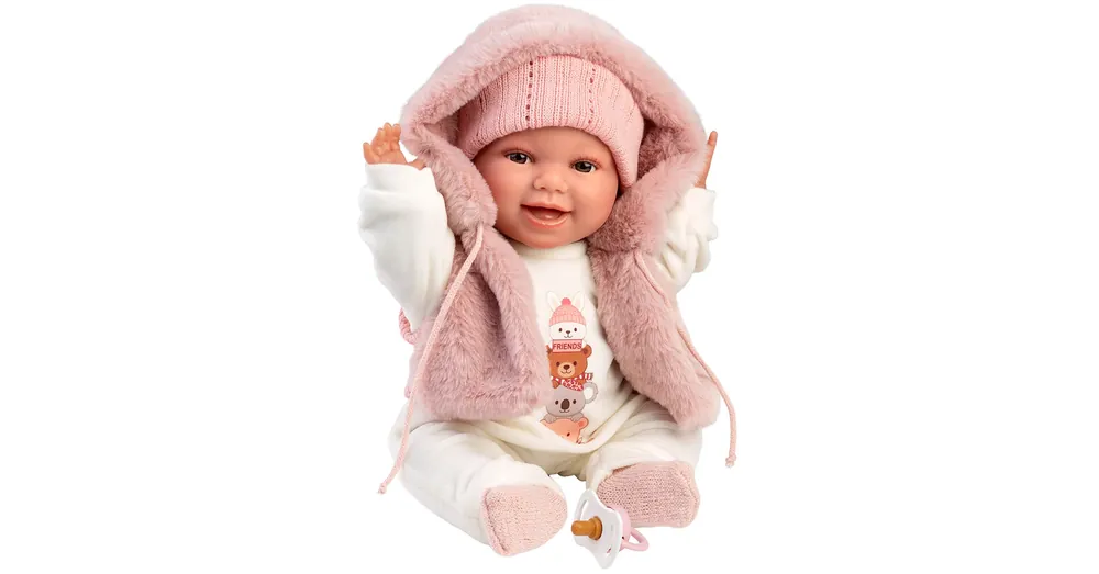 Utolsó esély Llorens Chloe 38 cm-es síró baba rózsaszín mellényben