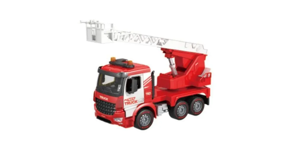 Power Truck Tűzoltó teherautó emelőkosárral, fénnyel és hanggal 40 cm Expressz szállítás