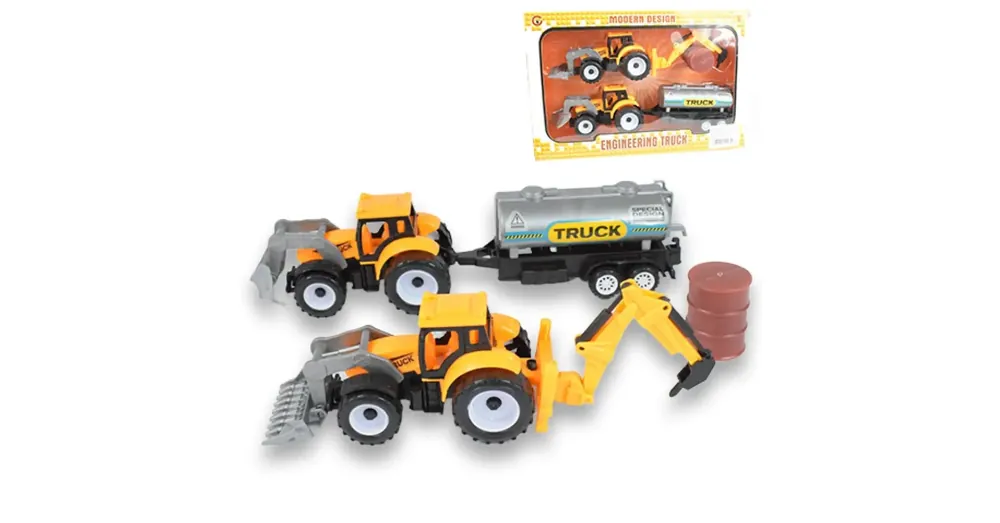 Dupla traktor sárga színben tartályos utánfutóval Alacsony ár