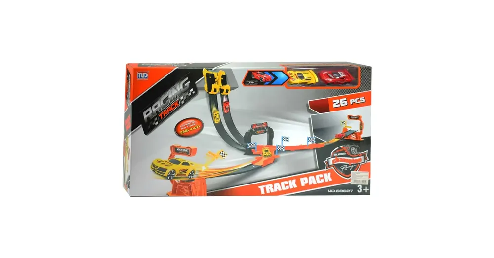 Biztonságos vásárlás Power Track sport versenypálya hurokkal és két hátrahúzós kisautóval