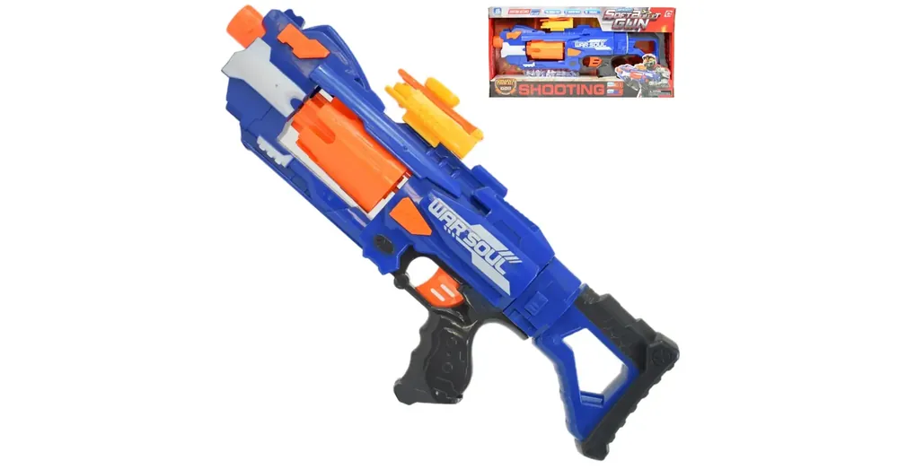 Soft Bullet Gun Forgótáras manuális szivacslövő fegyver töltényekkel 44 cm Utolsó esély