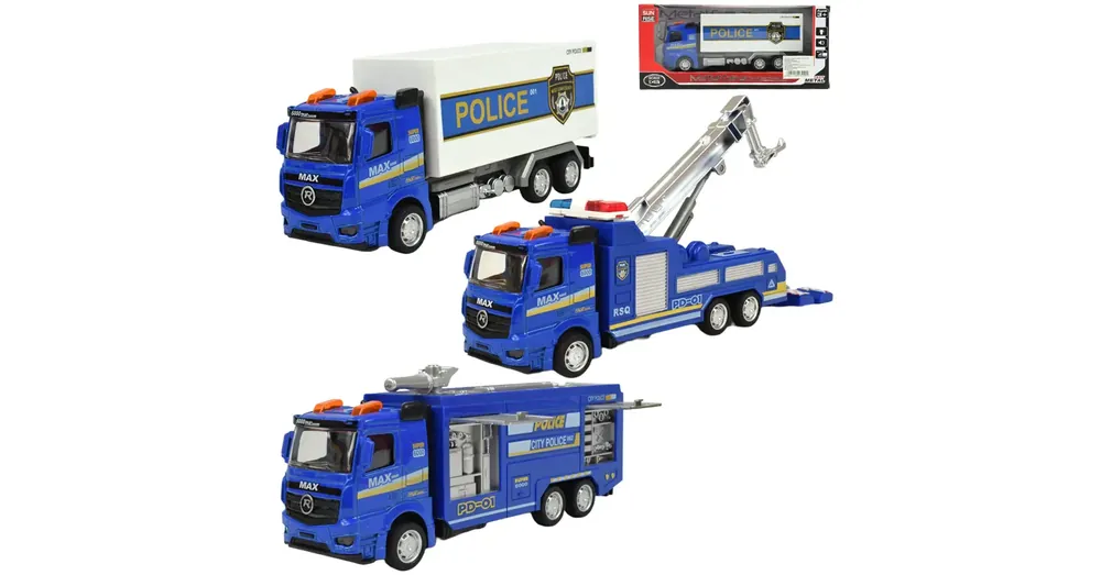 Police Set Lendkerekes rendőrségi teherautó fénnyel és hanggal többféle változatban 19 cm 1 db Kihagyhatatlan ajánlat