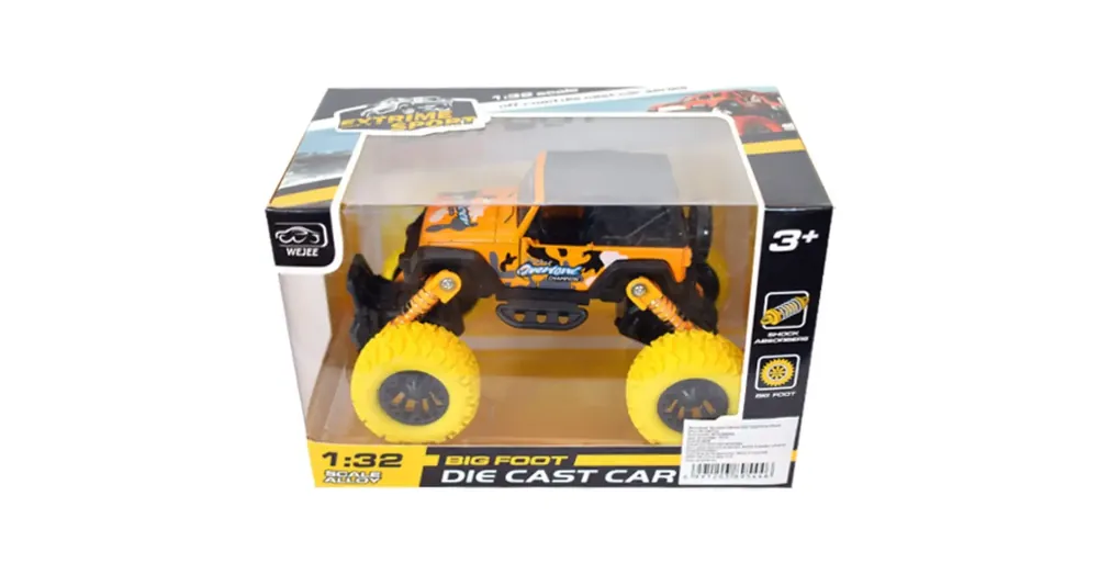 Off-Road hátrahúzós sárga terepjáró 1/32 Árengedmény