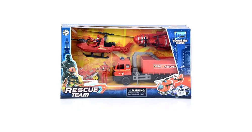 Expressz szállítás Rescue Team tűzoltósági játék szett járművekkel