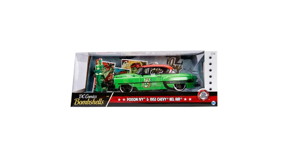 DC Comics Méregcsók figura és 1953 Chevy Bel Air fém autómodell 1/24 – Simba Toys Kihagyhatatlan ajánlat