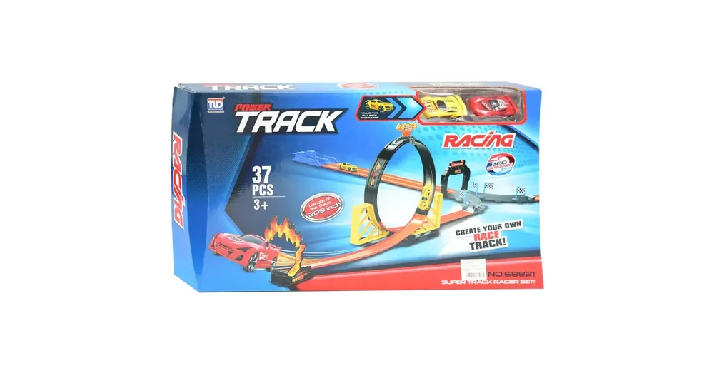 Power Track 37 db-os versenypálya szett hurokkal és 2 db hátrahúzható autóval 1/64 Csak ma