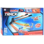 Ajánlat Speed Track 22 db-os versenypálya szett kereszteződéssel és 2 db hátrahúzható kisautóval 1/64