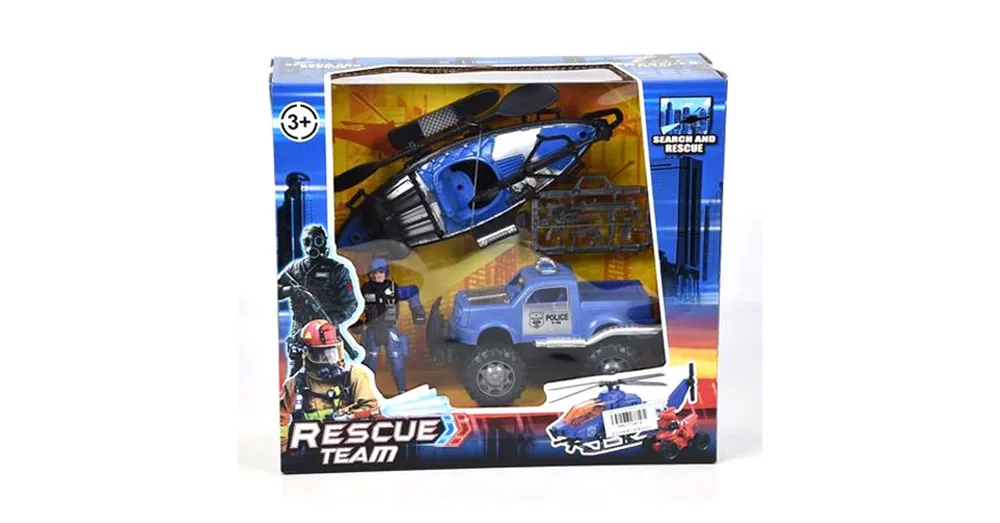 Expressz szállítás Rescue Team rendőrségi játékszett Jeep-el és kiegészítőkkel